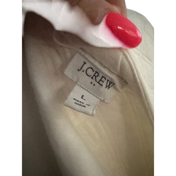 J CREW Cream Off White Quilted Jacket Size Large - Picture 6 of 6